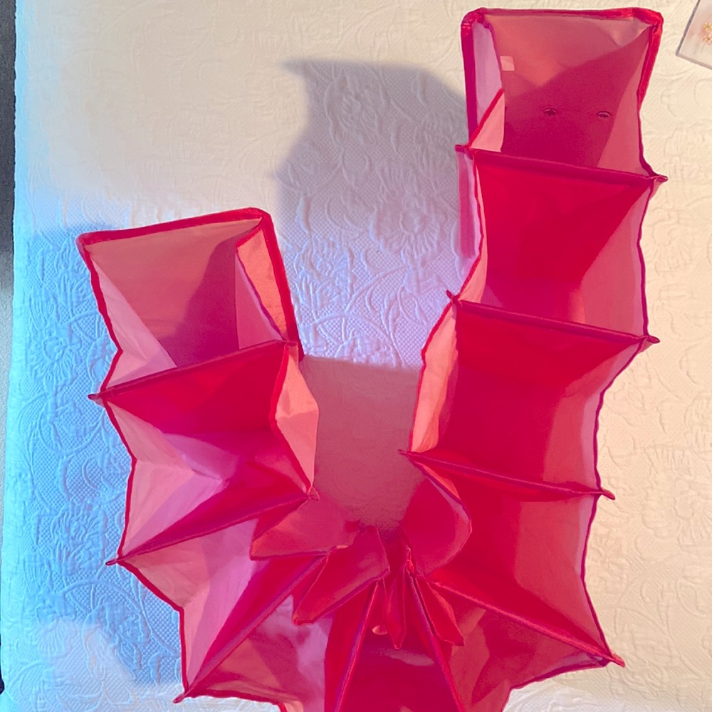 Pink 10 pocket hanging shoe organizer